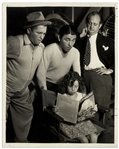 Moe Howard Personally Owned 8 x 10 Glossy Photo Circa 1935 -- Publicity Still Features Moe With His Daughter Joan, Along With Curly & Larry -- Very Good Condition